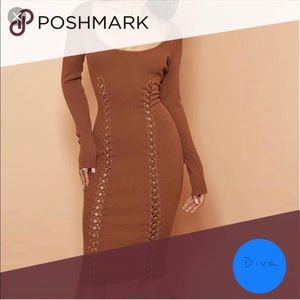 Naked Wardrobe Rust Knit Dress